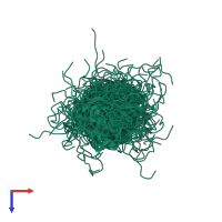 PDB entry 1g91 coloured by chain, ensemble of 30 models, top view.