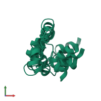 PDB entry 1g92 coloured by chain, ensemble of 10 models, front view.