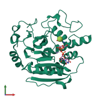 PDB entry 1g93 coloured by chain, front view.