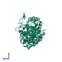PDB entry 1g94 coloured by chain, side view.