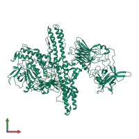 PDB entry 1g9c coloured by chain, front view.