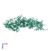 PDB entry 1g9c coloured by chain, top view.