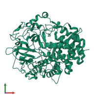 PDB entry 1g9g coloured by chain, front view.