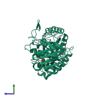 PDB entry 1g9h coloured by chain, side view.