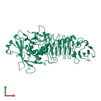 PDB entry 1g9k coloured by chain, front view.