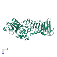 PDB entry 1g9k coloured by chain, top view.