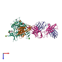 PDB entry 1g9m coloured by chain, top view.