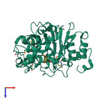 PDB entry 1g9r coloured by chain, top view.