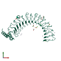 PDB entry 1g9u coloured by chain, front view.