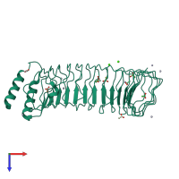 PDB entry 1g9u coloured by chain, top view.