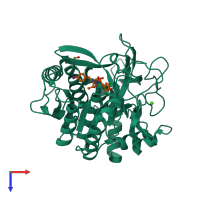 PDB entry 1ga4 coloured by chain, top view.