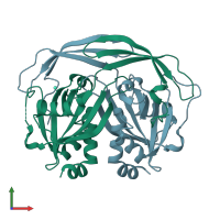 PDB entry 1ga7 coloured by chain, front view.