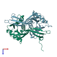 PDB entry 1ga7 coloured by chain, top view.