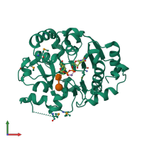 PDB entry 1ga8 coloured by chain, front view.