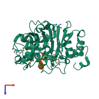 PDB entry 1ga8 coloured by chain, top view.