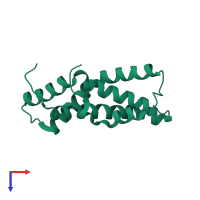 PDB entry 1gak coloured by chain, top view.