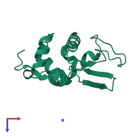 PDB entry 1gb2 coloured by chain, top view.