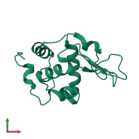 Lysozyme C in PDB entry 1gb2, assembly 1, front view.