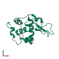 PDB entry 1gbx coloured by chain, front view.