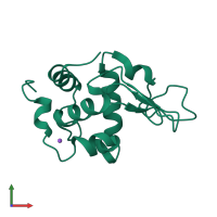 PDB entry 1gbz coloured by chain, front view.