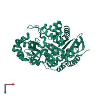 PDB entry 1gc5 coloured by chain, top view.