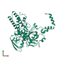 PDB entry 1gcb coloured by chain, front view.