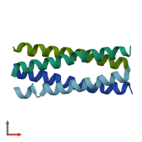 PDB entry 1gcl coloured by chain, front view.