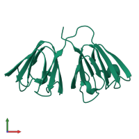 PDB entry 1gcs coloured by chain, front view.