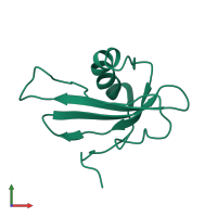 PDB entry 1gd4 coloured by chain, front view.