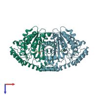 PDB entry 1gd9 coloured by chain, top view.