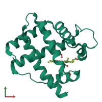 PDB entry 1gdi coloured by chain, front view.