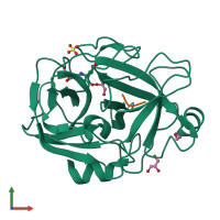 Hetero dimeric assembly 1 of PDB entry 1gdn coloured by chemically distinct molecules, front view.