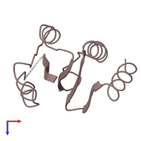 PDB entry 1gdr coloured by chain, top view.