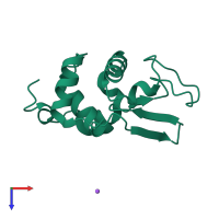 PDB entry 1gdw coloured by chain, top view.