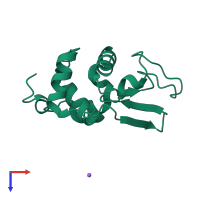 PDB entry 1gdx coloured by chain, top view.