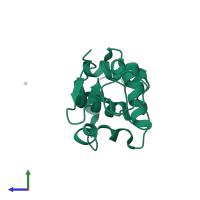 Lysozyme C in PDB entry 1ge3, assembly 1, side view.