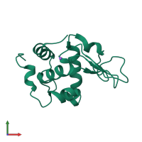 PDB entry 1ge4 coloured by chain, front view.