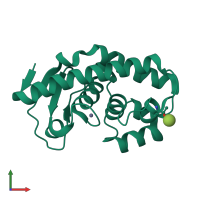 PDB entry 1ge5 coloured by chain, front view.