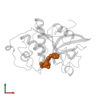 BENZYLOXYCARBONYL-LEUCINE-VALINE-GLYCINE-METHYLENE INHIBITOR in PDB entry 1gec, assembly 1, front view.