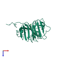 PDB entry 1gen coloured by chain, top view.