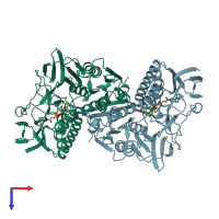 PDB entry 1ges coloured by chain, top view.