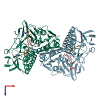 PDB entry 1get coloured by chain, top view.