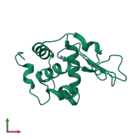 PDB entry 1gev coloured by chain, front view.
