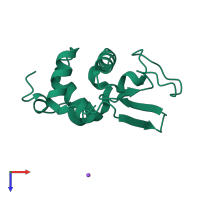 PDB entry 1gev coloured by chain, top view.