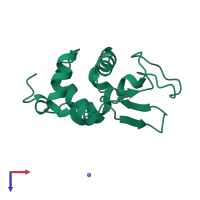 PDB entry 1gf4 coloured by chain, top view.