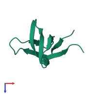 PDB entry 1gfc coloured by chain, top view.