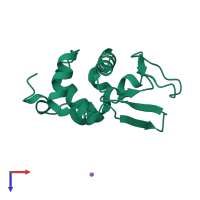 PDB entry 1gfg coloured by chain, top view.