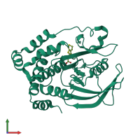 PDB entry 1gfy coloured by chain, front view.