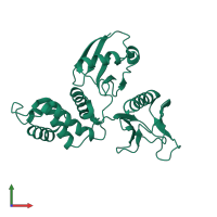 Monomeric assembly 3 of PDB entry 1gg3 coloured by chemically distinct molecules, front view.