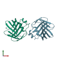 PDB entry 1ggl coloured by chain, front view.